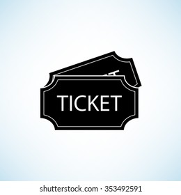 ticket -  black vector icon