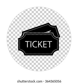 ticket  - black vector icon
