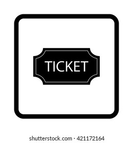 ticket  - black vector icon