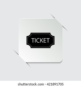 ticket  - black vector icon