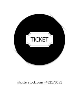 ticket  - black vector icon