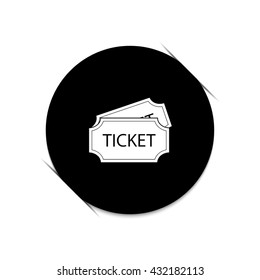 ticket  - black vector icon
