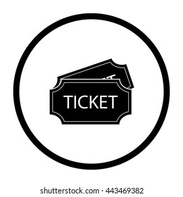 ticket  - black vector icon
