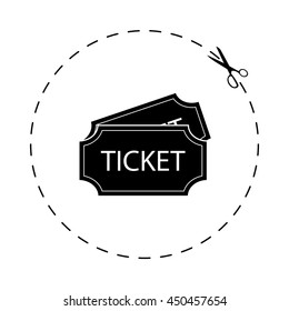 ticket  - black vector icon