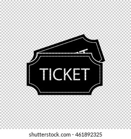 ticket  - black vector icon