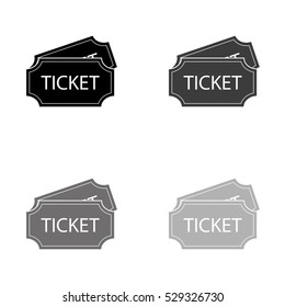 ticket  - black vector icon
