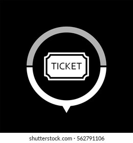 ticket  - black vector icon
