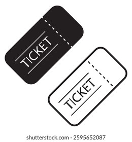 Ticket. Ticket black vector icon. Ticket icon. Coupon vector icon. Vector illustration eps file