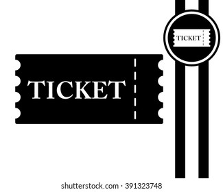 ticket - black and white vector icon