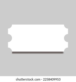 ticket blank realistic 3d mockup template vector illustration on gray background