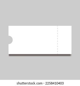 ticket blank template realistic 3d mockup vector illustration