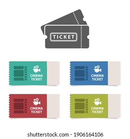 ticket blank vector icon set