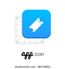 Ticket Blue Mobile App UI/UX Button Corporate Logo / Icon Design