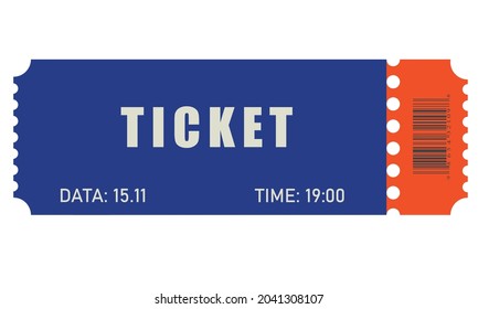 Ticket blue. theatre, cinema, circus, event, exhibition