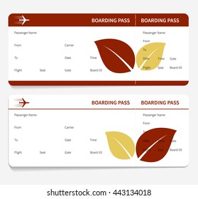 ticket boarding pass isolated on white background. vector illustration