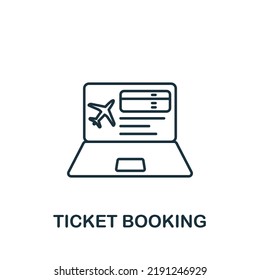 Icono de Reserva de entradas. Icono de línea simple para plantillas, diseño web e infografías