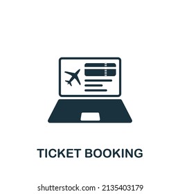 Ticket Booking icon. Monochrome simple icon for templates, web design and infographics