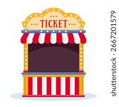 The ticket booth. Carnival, circus, fair. Vector illustration