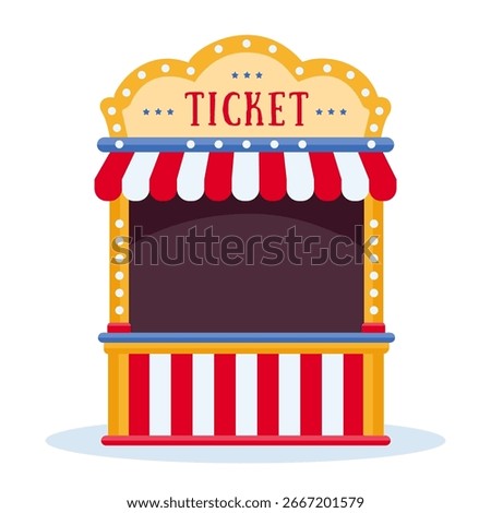 The ticket booth. Carnival, circus, fair. Vector illustration
