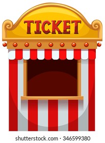 Ticket booth at the carnival illustration