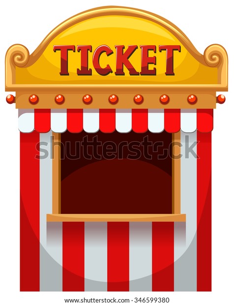 Ticket booth at the\
carnival illustration