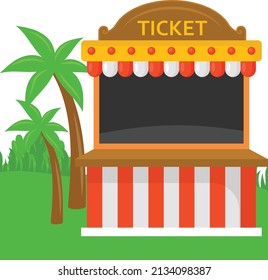 Ticket Booth Concept, carny or carnie vector color icon design, water world symbol, recreation play ground Sign, Amusement or theme park stock illustration