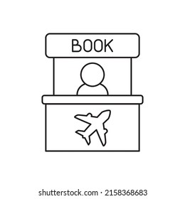 Ticket Booth, Ticket counter icon line style icon, style isolated on white background