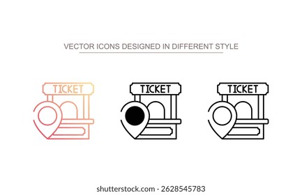 Ticket Booth design ícone com fundo branco ilustração stock