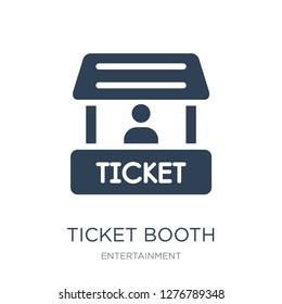 ticket booth icon vector on white background, ticket booth trendy filled icons from Entertainment collection, ticket booth vector illustration