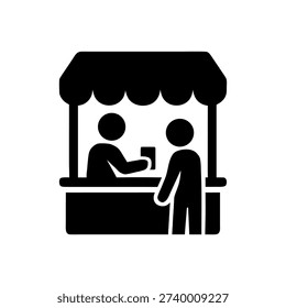 Ticket Booth Information Counter Icon Isolated On White Background
