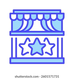 Ticket Booth Line Icon, Outline Symbol for Event Admission, Concert Ticketing, Box Office Sales, Movie Tickets, and Public Attractions. Vector Sign Icon.