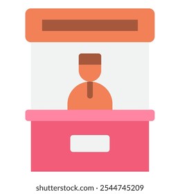 Ticket Booth Public Facility icon illustration