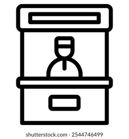 Ticket Booth Public Facility icon illustration