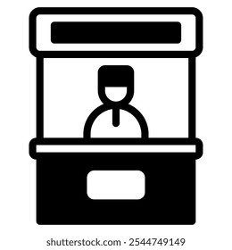 Ticket Booth Public Facility icon illustration