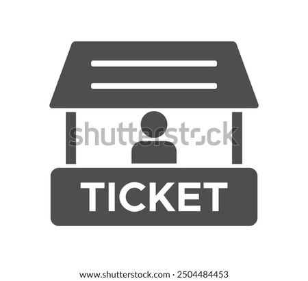 Ticket booth vector icons set