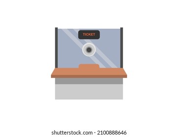 Casilla de billetes con altavoz fuerte. Ilustración plana simple