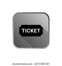 Ticket button icon illustration isolated on white background