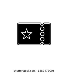 ticket, card icon. Simple glyph, flat vector of Cinema icons for UI and UX, website or mobile application