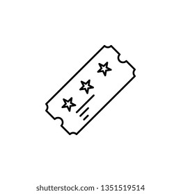 ticket, card icon. Simple thin line, outline vector of movie, cinema, film, screen, flicks icons for UI and UX, website or mobile application