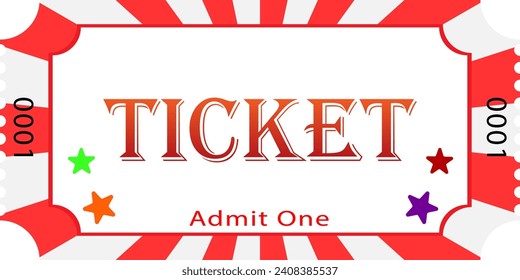 Ticket to a carnival, circus, show, performance. Vector illustration