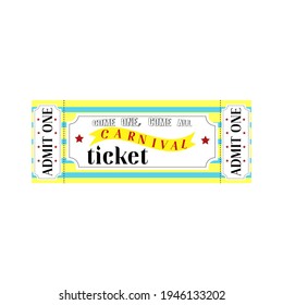 TICKET FOR CARNIVAL VINTAGE VECTOR HOLIDAY