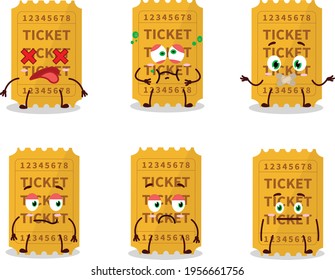 Ticket-Cartoon in Charakter mit nopem Ausdruck