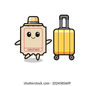 Ticket Cartoon Illustration Luggage On Vacation Stock Vector (Royalty ...