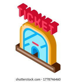 Ticket Casa Icon Vector. Isometric Ticket Casa Sign. Color Isolated Symbol Illustration