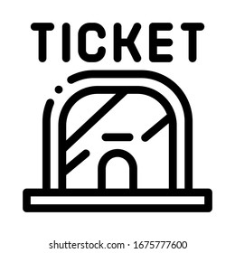 Ticket Casa Icon Vector. Outline Ticket Casa Sign. Isolated Contour Symbol Illustration