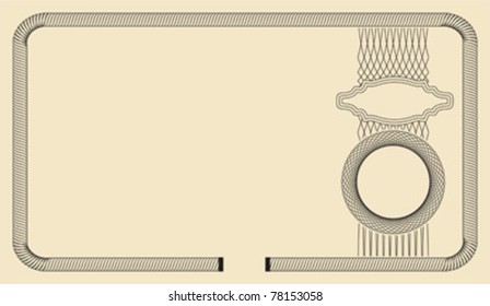 Ticket or certificate template with geometrical borders