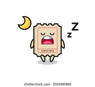 ticket character illustration sleeping at night , cute style design for t shirt, sticker, logo element