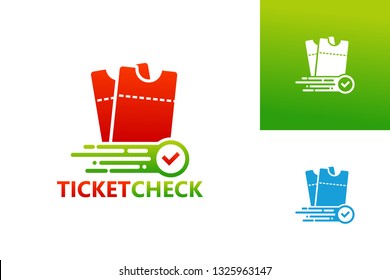 Ticket Check Logo Template Design Vector, Emblem, Design Concept, Creative Symbol, Icon