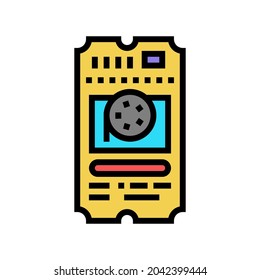 ticket cinema color icon vector. ticket cinema sign. isolated symbol illustration