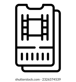 Ticket cinema icon outline vector. Movie film. Motion podcast
